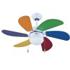 Ventilatore da soffitto 6 pale multicolore Zephir ZFS690C